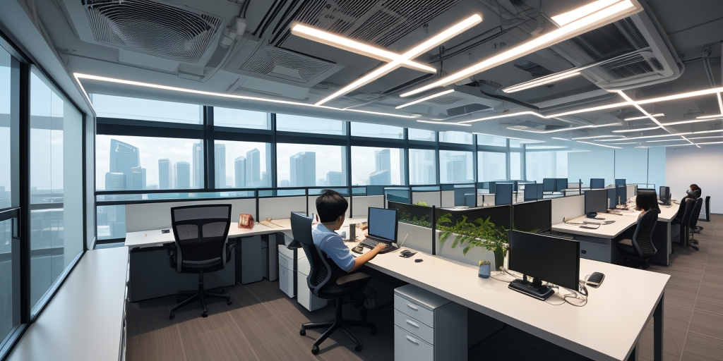 IT engineers conducting after hours network installation in Singapore office data centre