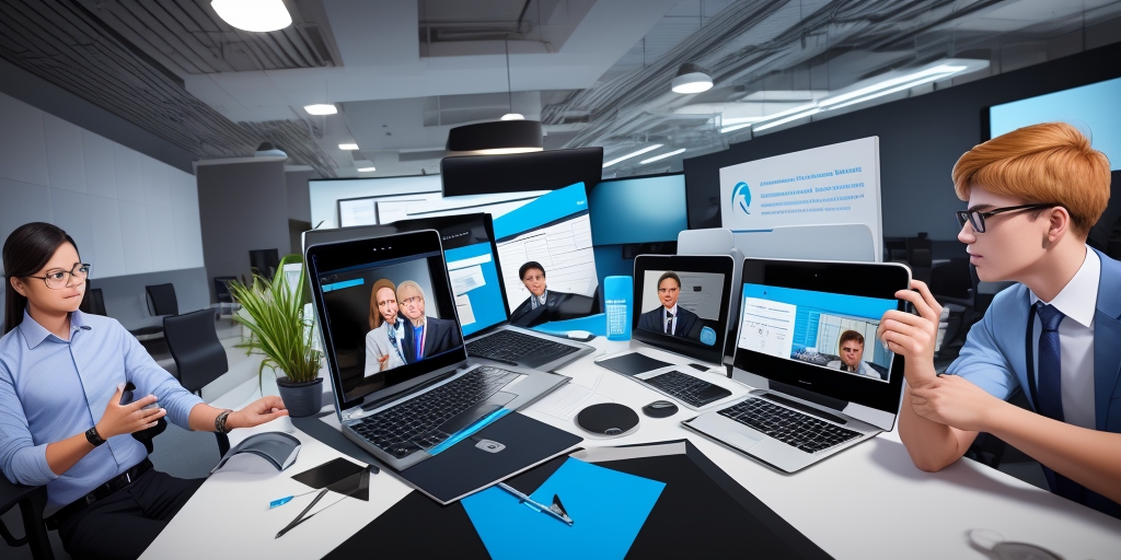 Team of UK SME employees collaborating on building business application without developers