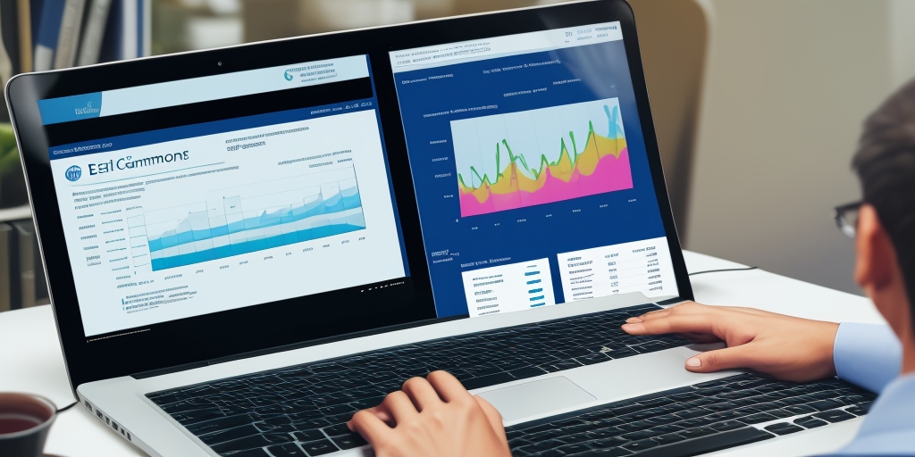 Business professional reviewing energy consumption data and utility bills for SECR compliance