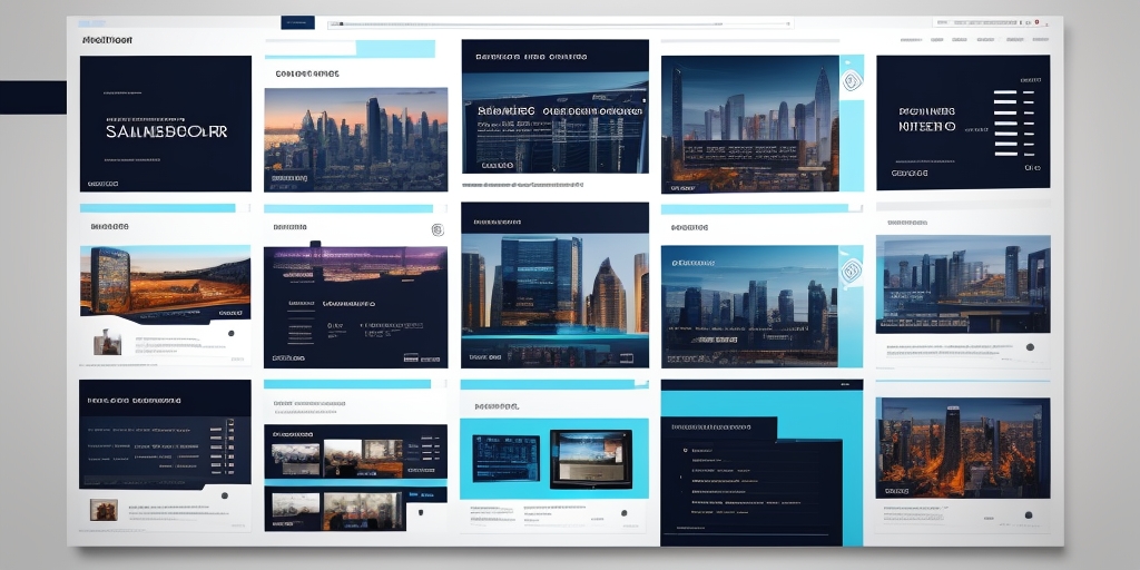 Modern no-code website builder dashboard showing template selection and customization options