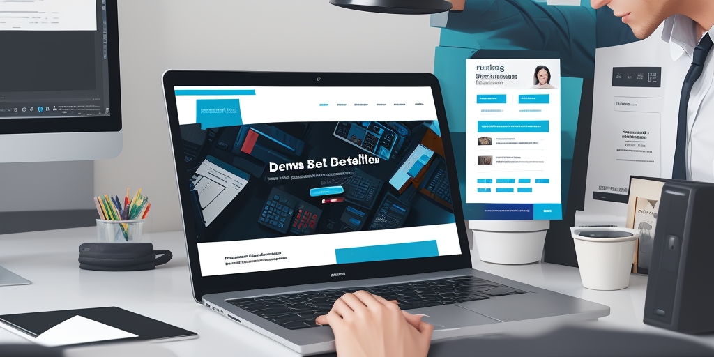 Modern no-code website builder interface showing drag-and-drop design tools and professional templates
