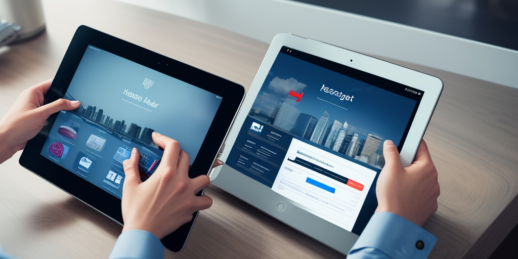 Small business owner successfully using custom business application on tablet device
